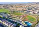 Enjoy community baseball field, basketball court, pool and play areas in this vibrant aerial community view at 2728 Tricase St, Henderson, NV 89044