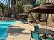 The community pool area features ample seating and shade umbrellas, ideal for outdoor relaxation at 3101 Casey Dr # 204, Las Vegas, NV 89120