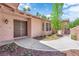 Charming front entrance featuring a double door, address display, and manicured landscaping at 3753 Meadowcrest Dr, Las Vegas, NV 89121