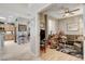 Open floor plan from kitchen to living room offers space and natural light at 4174 Cascada Piazza Ln, Las Vegas, NV 89135