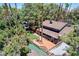 Aerial view of home with backyard pool, patio, and lush landscaping at 5260 N Jones Blvd, Las Vegas, NV 89130
