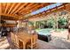 Inviting backyard boasts a covered patio, outdoor kitchen, dining area, and serene pool at 5260 N Jones Blvd, Las Vegas, NV 89130
