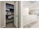 Hallway featuring a closet with built in wire shelving at 6909 Toll Mountain St, North Las Vegas, NV 89086