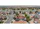 Scenic aerial view of a residential area near a highway and distant mountains at 6924 Senton Ave, Las Vegas, NV 89108