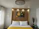 A charming bedroom with a decorative headboard and modern furnishings at 7885 W Flamingo Rd # 2129, Las Vegas, NV 89147