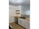 Bright kitchen with stainless steel appliances, butcher block counters, and white cabinets at 7885 W Flamingo Rd # 2129, Las Vegas, NV 89147