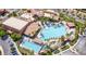 Expansive community pool and recreation center with palm trees and ample parking under a clear sky at 1004 Viale Placenza Pl, Henderson, NV 89011