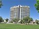 Stunning high-rise condominium building with beautiful landscaping and golf course views at 3111 Bel Air Dr # 7D, Las Vegas, NV 89109