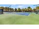Well-maintained community tennis courts with green surface and surrounding greenery at 5123 Southern Hills Ln, Las Vegas, NV 89113