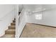 Staircase featuring carpeted steps and a white railing at 538 Kristin Ln, Henderson, NV 89011