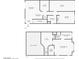 Detailed floor plan showcasing the layout of both floors of the home with dimensions and room labels at 68 Belle Soleil Ave, Las Vegas, NV 89123