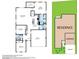 Detailed floor plan showcasing layout of the home, including bedrooms, kitchen, living areas, and garage at 817 Cottonwood Hill Pl, Henderson, NV 89011