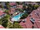 Beautiful view of a pool surrounded by palm trees and well maintained grassy areas at 8455 W Sahara Ave # 289, Las Vegas, NV 89117