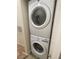 Stackable washer and dryer for space-saving laundry solutions at 8985 S Durango Dr # 2043, Las Vegas, NV 89113