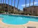 Large community pool surrounded by mature palm trees and landscaping offering a relaxing, resort-style feel at 8985 S Durango Dr # 2043, Las Vegas, NV 89113