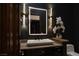 Modern bathroom with vessel sink and decorative lighting at 9325 Canyon Classic Dr, Las Vegas, NV 89144