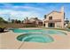 Backyard with in-ground pool, spa, and patio perfect for relaxing at 120 Wynntry Dr, Henderson, NV 89074