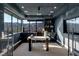 Stylish home office with panoramic mountain views, custom built-ins, and ample workspace at 1491 Reims Dr, Henderson, NV 89012