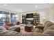Comfortable living room with plush seating, TV, and sliding door to backyard at 2194 Trivero St, Henderson, NV 89044