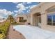 Cozy back patio with stucco construction and desert landscaping provides space for outdoor relaxation at 2624 Spalding Dr, Las Vegas, NV 89134