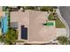 Birds eye view of house roof showing backyard and solar panels at 2707 Wild Breeze Ct, North Las Vegas, NV 89031