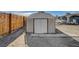Backyard features a shed for storing tools and equipment at 4047 Maple Hill Rd, Las Vegas, NV 89115