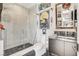 Modern bathroom features a glass-enclosed shower and a stylish vanity at 527 Serenity Point Dr, Henderson, NV 89012