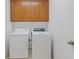 A bright laundry room featuring a white washer and dryer at 6041 Rosanna St, Las Vegas, NV 89113