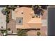Aerial view showcases the roof and yard of this single-story home at 6209 Lenaking Ave, Las Vegas, NV 89122