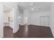 Spacious main bedroom with wood floors, a ceiling fan, and closet at 6209 Lenaking Ave, Las Vegas, NV 89122