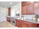Gourmet kitchen features stainless steel appliances, ample counter space, and custom cabinetry at 9628 Matanzas Creek Ct, Las Vegas, NV 89139
