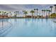 Expansive community pool surrounded by palm trees and desert landscaping for resident's enjoyment at 1000 Via Canale Dr, Henderson, NV 89011