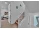 Carpeted staircase leading to an upstairs bonus room at 11695 Gentle Birdsong Ave, Las Vegas, NV 89138