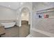 Elegant bathroom with a freestanding tub, and a glass shower with marble tile at 11906 Port Labelle Dr, Las Vegas, NV 89141