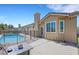 Backyard with a pool, hot tub, and outdoor dining area at 2262 Alanhurst Dr, Henderson, NV 89052