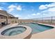 Beautiful backyard featuring a pool and spa, complete with a stunning view and ample lounging space at 2714 Frabiele St, Henderson, NV 89044