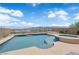 Inviting pool and spa with desert views, surrounded by tasteful landscaping and a spacious deck at 2714 Frabiele St, Henderson, NV 89044