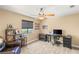 Bedroom area furnished with a work station with a desk, chair, and shelving at 286 Bowsprit Ct, Las Vegas, NV 89183