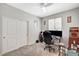 Bedroom with closet, ceiling fan, and window at 10650 Dryades Ave, Las Vegas, NV 89166