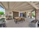 Enjoy outdoor dining on this covered back patio with access to the pool at 1105 Winwood St, Las Vegas, NV 89108