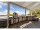 Well-equipped outdoor kitchen featuring a built-in pizza oven, stainless steel grill, and ample counter space for entertaining at 2616 Faiss Dr, Las Vegas, NV 89134