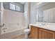 Bathroom with shower-tub combination and single sink at 525 Sun Mountain Ave, North Las Vegas, NV 89031