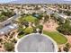 Community aerial view showcasing well-maintained green spaces and common areas for resident enjoyment and leisure activities at 5620 Siena Rose St, North Las Vegas, NV 89031