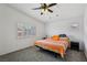 Bedroom featuring window, carpet and ceiling fan at 7927 Villa Salsa Ave, Las Vegas, NV 89131