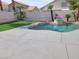 Gorgeous backyard pool with unique design and a lush, private setting at 9556 Ancala Hollow Ct, Las Vegas, NV 89148