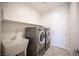 Laundry room with modern washer and dryer at 1617 Meadow Bluffs Ave, Henderson, NV 89014