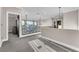 Open hallway featuring recessed lighting, neutral carpet, and views through stylish railing to the outside at 387 Hoskins Ct, Henderson, NV 89012