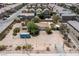 Aerial view of home with large lot featuring a storage container and minimal landscaping at 6337 W Cactus Ave, Las Vegas, NV 89141