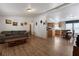 Open concept living room with dining area and kitchen in the background at 6337 W Cactus Ave, Las Vegas, NV 89141