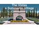 Welcome to The Vistas in Summerlin Village, a beautiful community entrance showcasing manicured gardens and architectural design at 776 Tillis Pl, Las Vegas, NV 89138